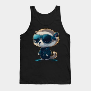 Cute Ferret with Sunglasses Tank Top